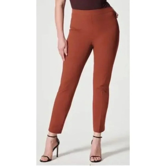 SPANX Pants - NWT SPANX Womens On The Go Ankle Slim Straight Pants Bronze Glow-sz Medium